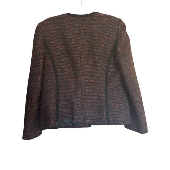 Kasper Black Red Textured Blazer Women’s Size 12 – One Button Career Jacket - Picture 2 of 4